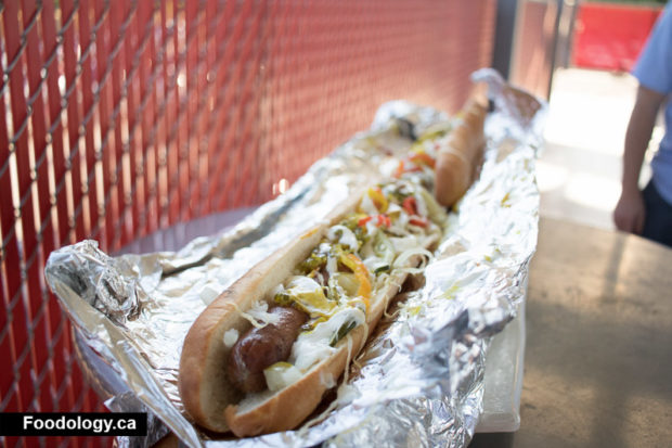 The Boomstick -- baseball's largest hot dog!