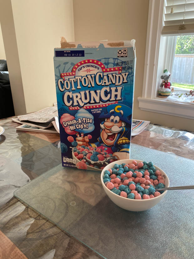 Cap'n Crunch's Cotton Candy Crunch Cereal: Review - Foodology
