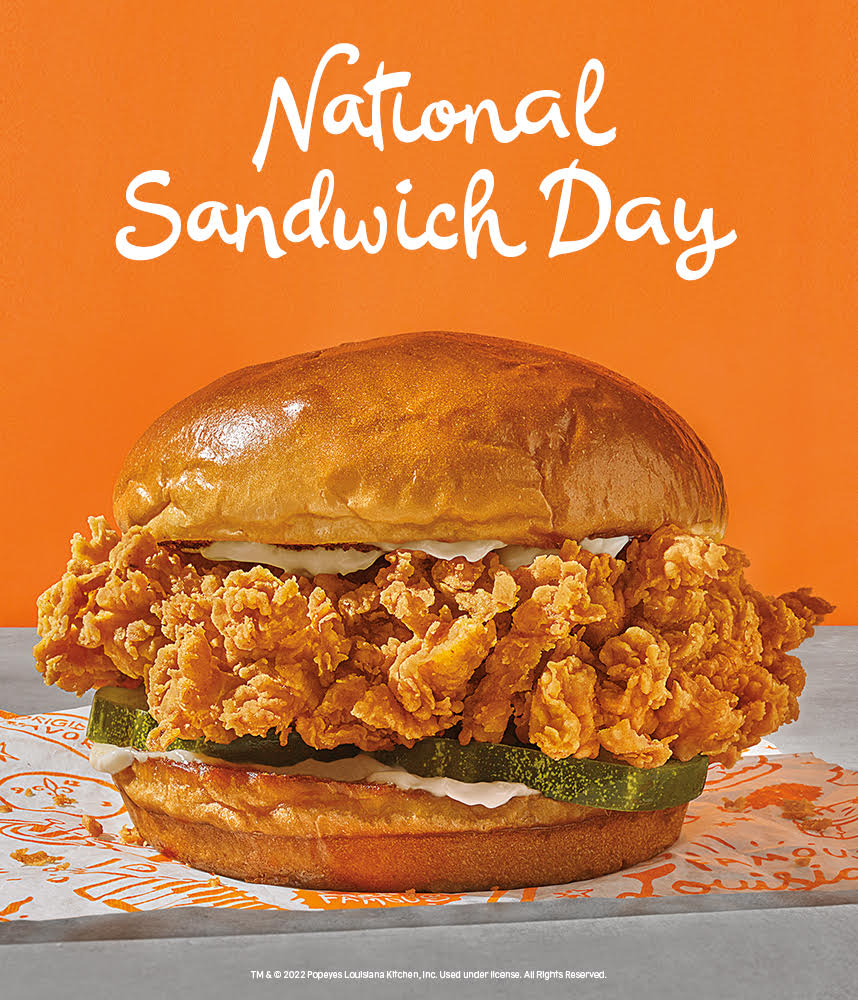Popeyes Celebrates National Sandwich Day on Nov 3 with Free Fries with