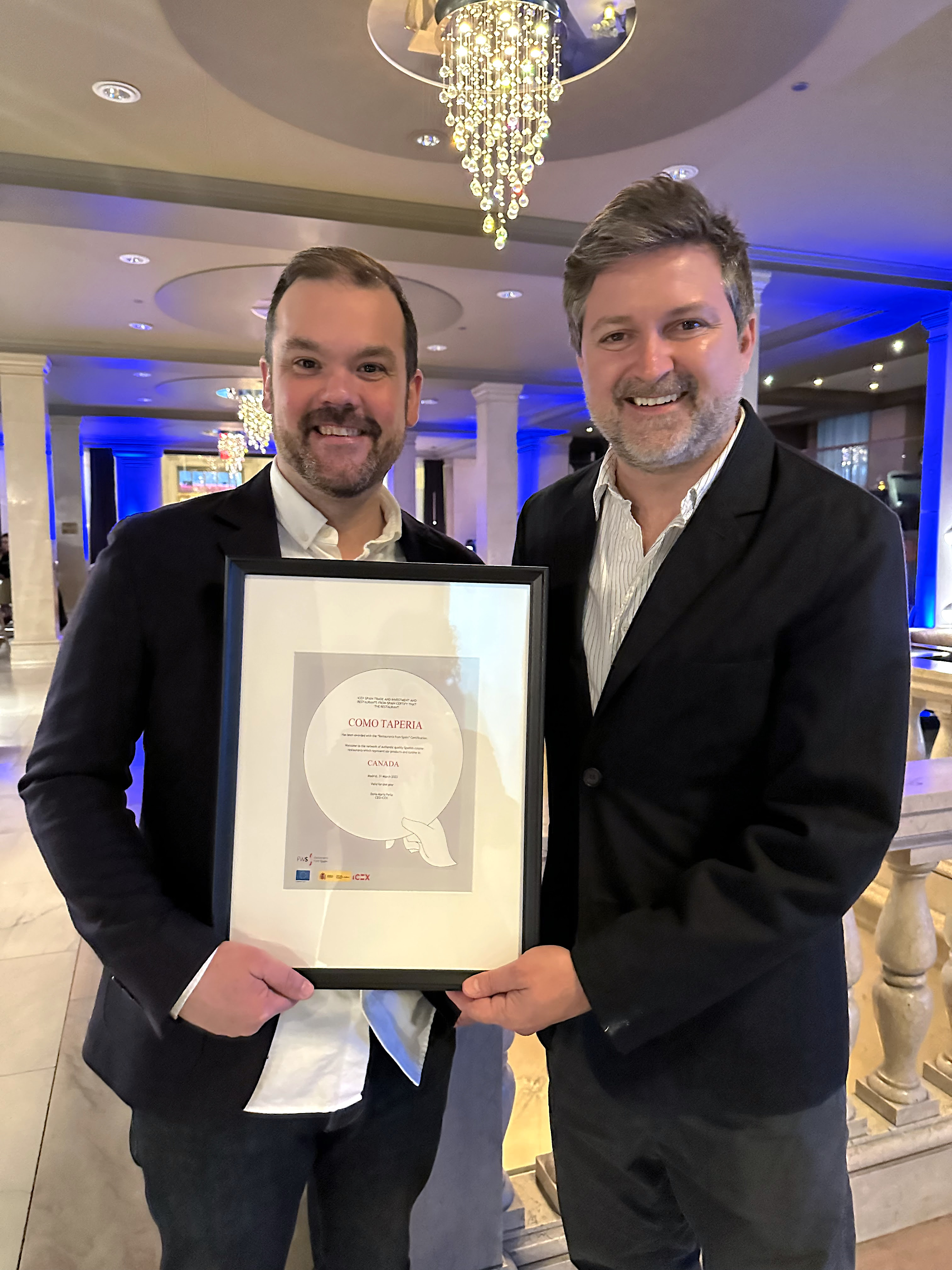 Como Taperia recibe el prestigioso certificado de Restaurants from Spain