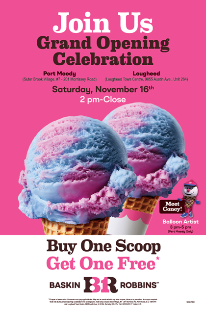 Baskin-Robbins to Host Customer Appreciation Event in Greater Vancouver on Nov 16