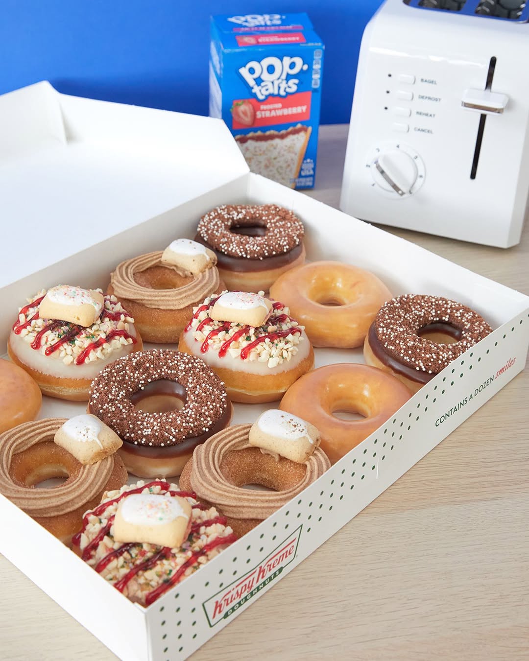 Krispy Kreme x Pop Tarts: New Frosted Brown Sugar Cinnamon, Frosted Strawberry, and Frosted Chocolatey Fudge Donut